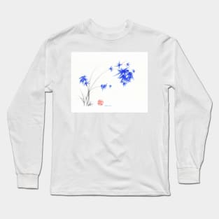 "Soft Flowers" Sumie watercolor painting Long Sleeve T-Shirt